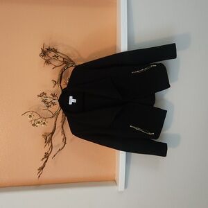 Calvin Klein Black Knit Open Front Cardigan Sweater Blazer Jacket Women's M